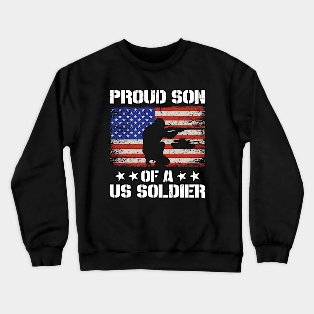 Proud Son Of A Us Soldier Crewneck Sweatshirt by Astramaze